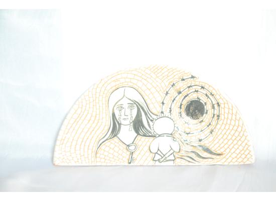 Half Round Decoration Pottery Plate |Palestine Handallah |Souvenir Gift